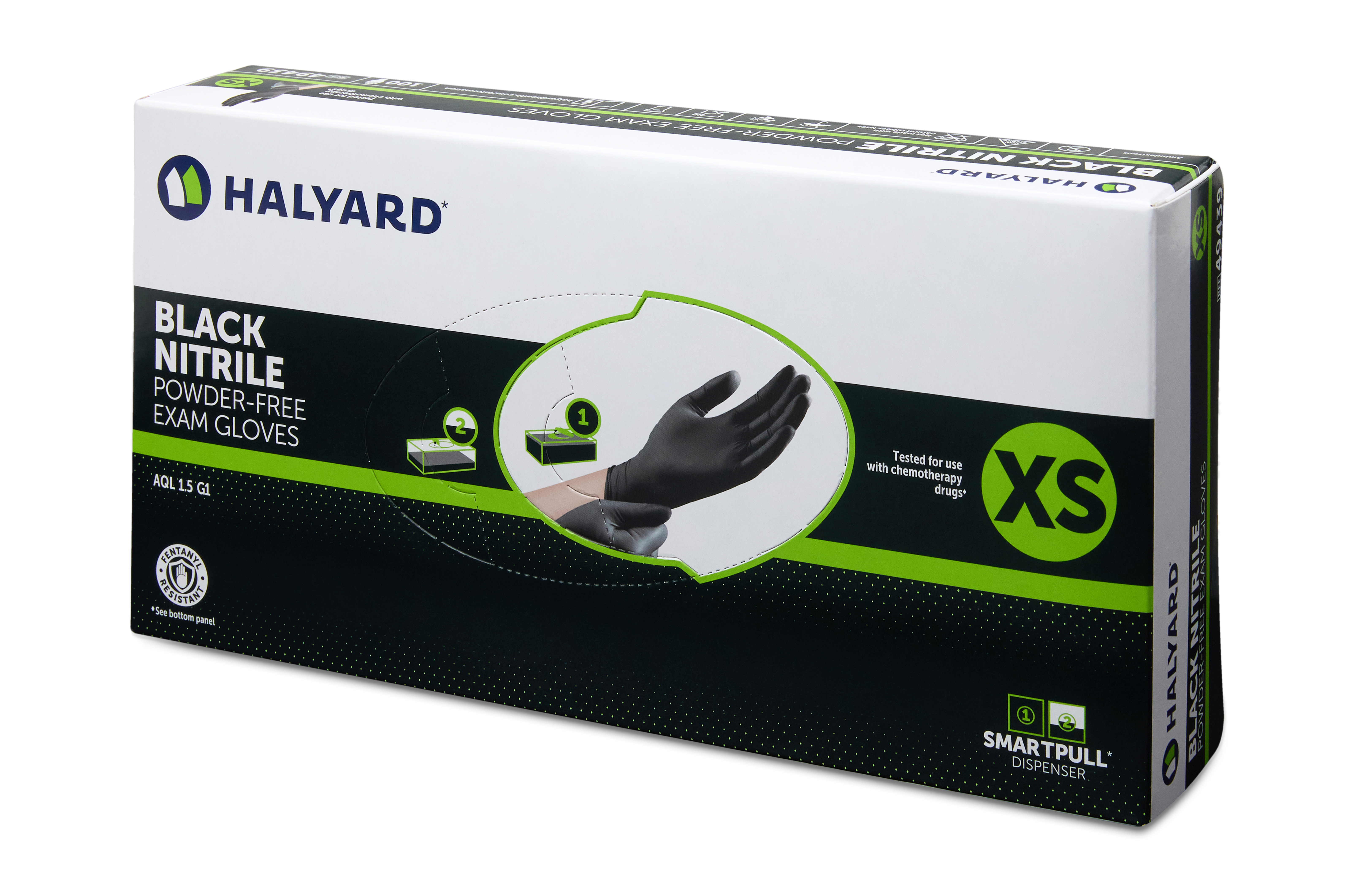 Halyard Black Nitrile Exam Gloves 100bx 10bx/cs